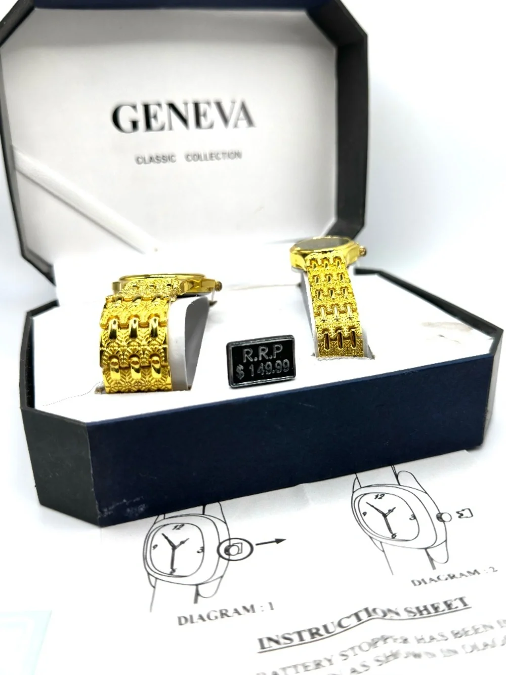 New in box Geneva his and hers watch set